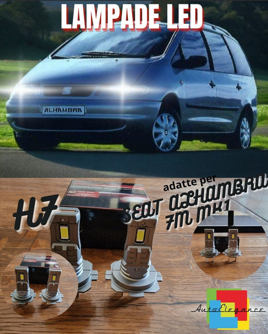 KIT LED H7 PER SEAT ALHAMBRA 7M MK1 6000K BIANCO 6000 LUMEN CANBUS ANABBAGLIANTI