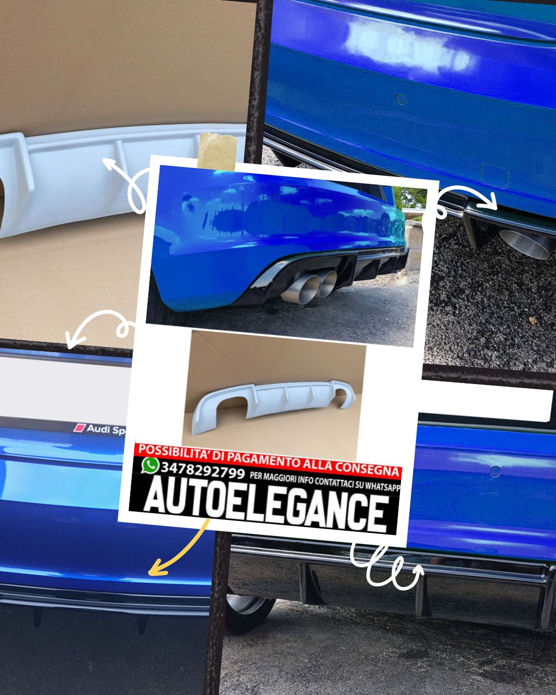 DIFFUSER SUITABLE FOR AUDI A3 8V S-LINE S3 2013-2016 