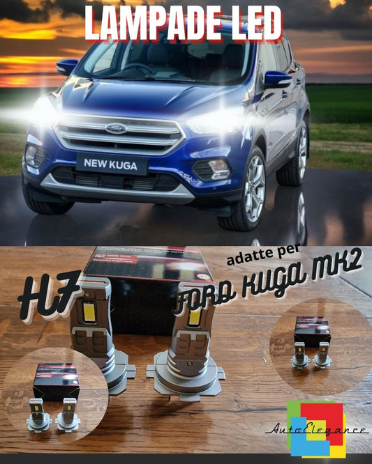 KIT LED H7 PER FORD KUGA MK2 II 6000K BIANCO 6000 LUMEN CANBUS ANABBAGLIANTI