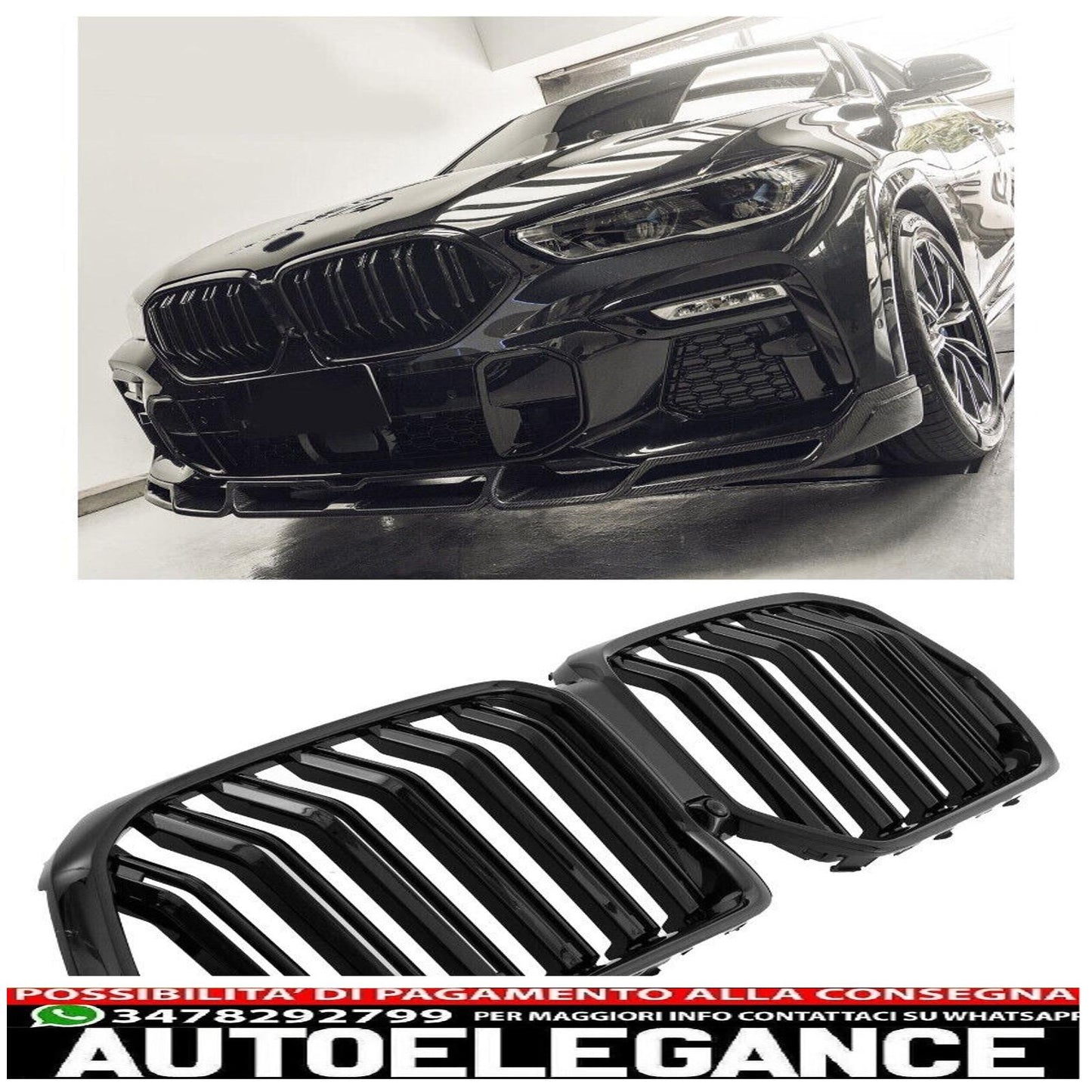 For BMW X6 G06 radiator grille double bar glossy black