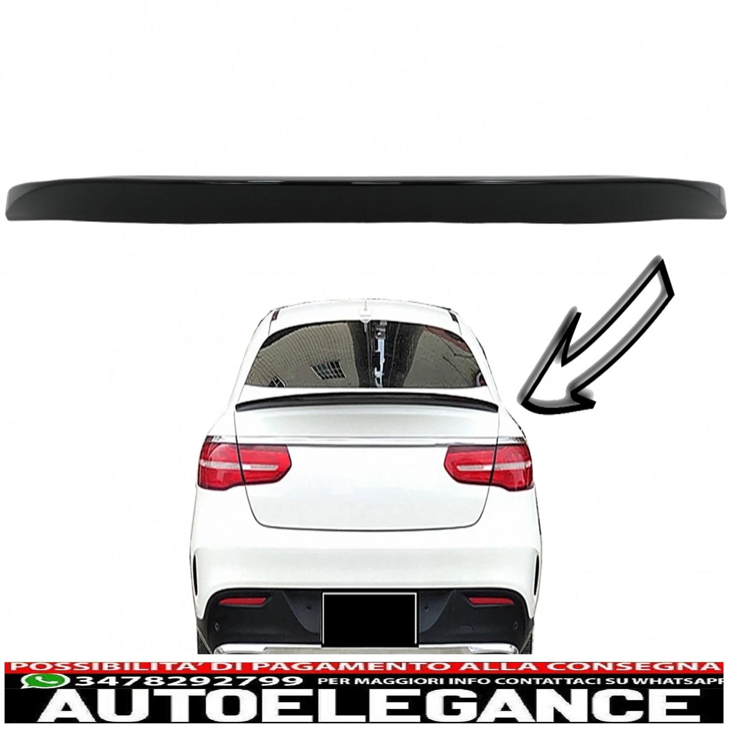 Trunk Spoiler Suitable for Mercedes GLE Coupe C292 (2015-2019) Piano Black 