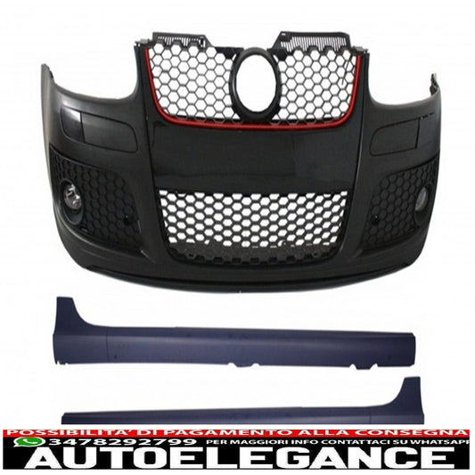 paraurti anteriore adatto per vw golf mk5 v 5 (2003-2008) e minigonne laterali design gti