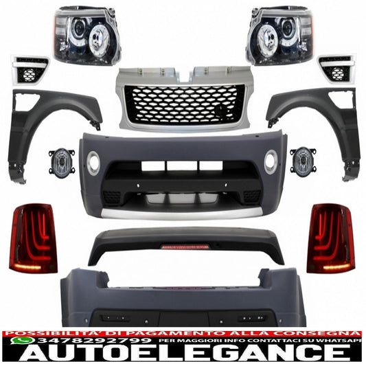 kit carrozzeria completo adatto per land rover sport l320 facelift (2009-2013) design autobiografia glohh fanali posteriori a led gl-3 dinamici