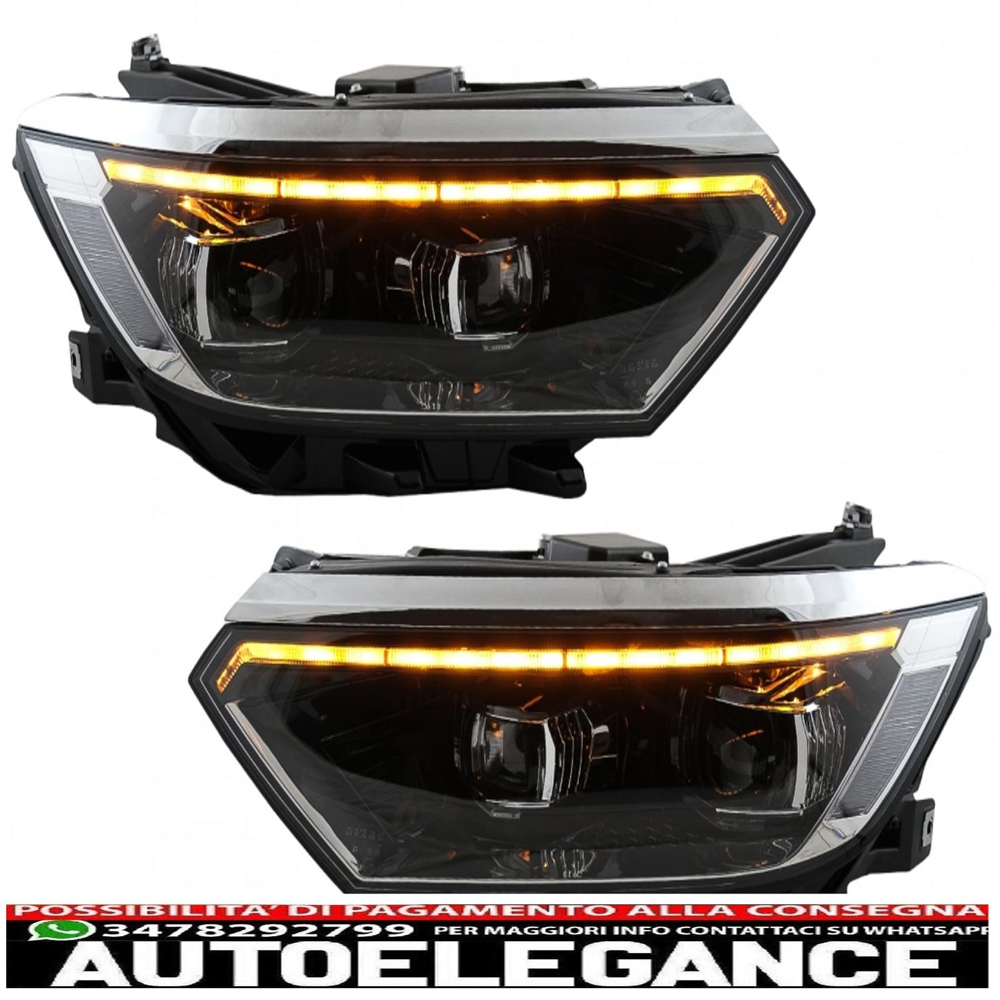 headlights suitable for vw passat b8 3g facelift (2016-2019) led look 2020 with sequential dynamic cornering lights 