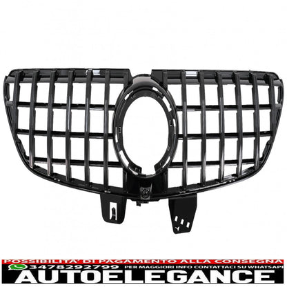 central grille suitable for mercedes v class w447 facelift (2020 onwards) gt r design panamericana black 