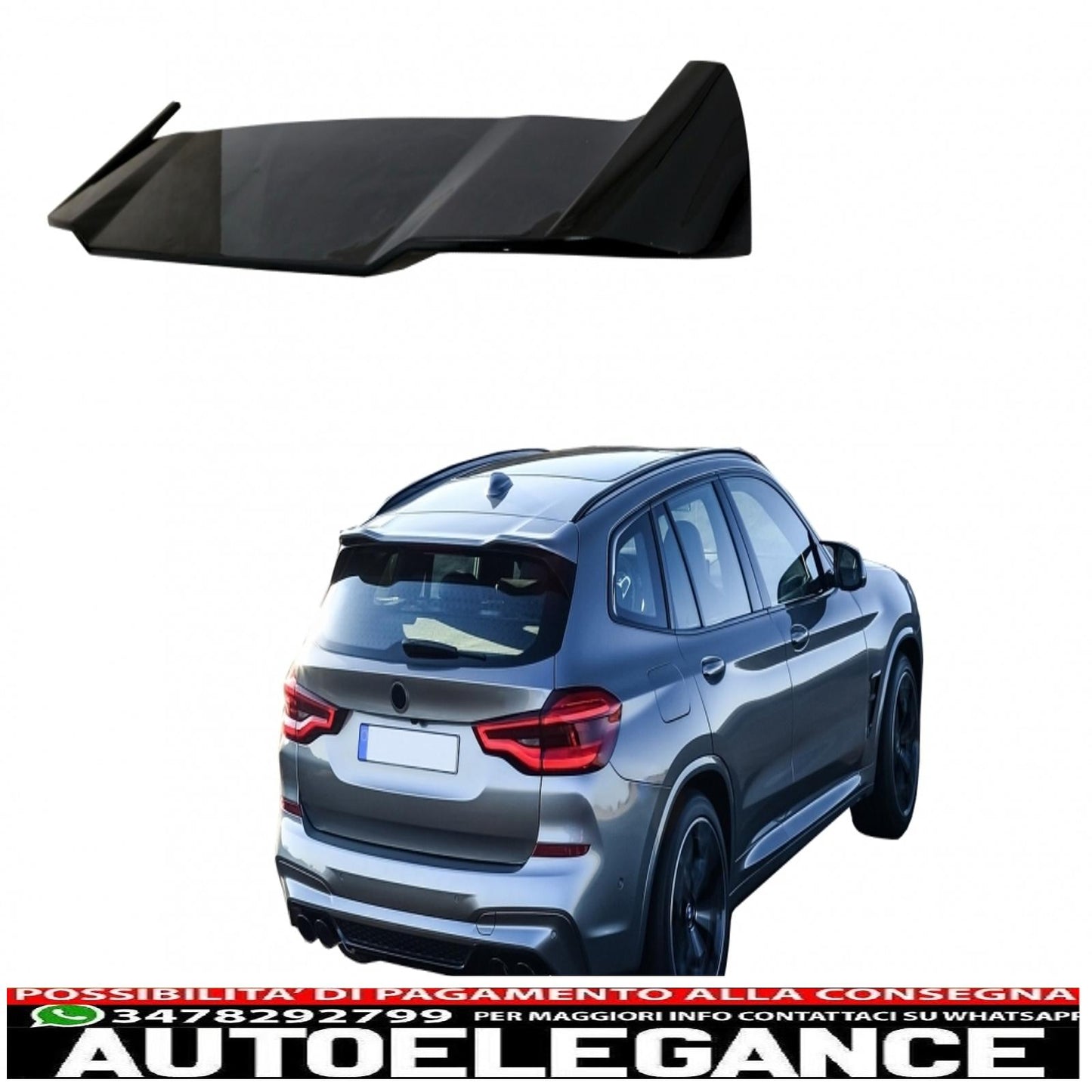 roof spoiler suitable for bmw x3 g01 (2017-up) bk style piano black