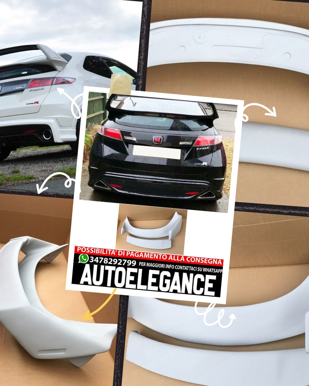 Spoiler COMPATIBILE PER HONDA CIVIC (2006 - 2010)
