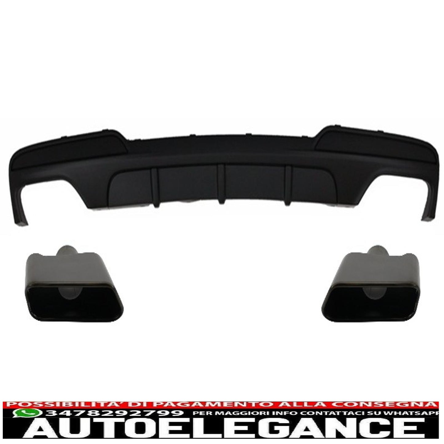 diffusore d'aria a doppia uscita con terminali di scarico adatti per BMW F10 F11 (2011-2017) Sport Black Edition M-Performance 550i Design