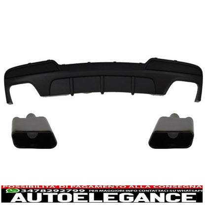 diffusore d'aria a doppia uscita con terminali di scarico adatti per BMW F10 F11 (2011-2017) Sport Black Edition M-Performance 550i Design