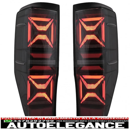 LED rear lights suitable for Ford Ranger (2012-2018) smoked with dynamic sequential direction indicators