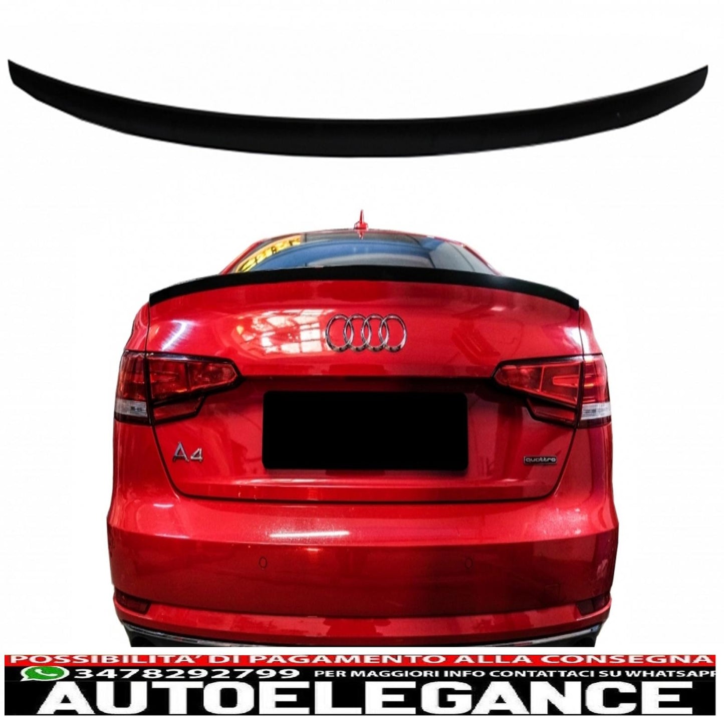 trunk spoiler suitable for audi a4 b9 sedan (2016-up) piano black