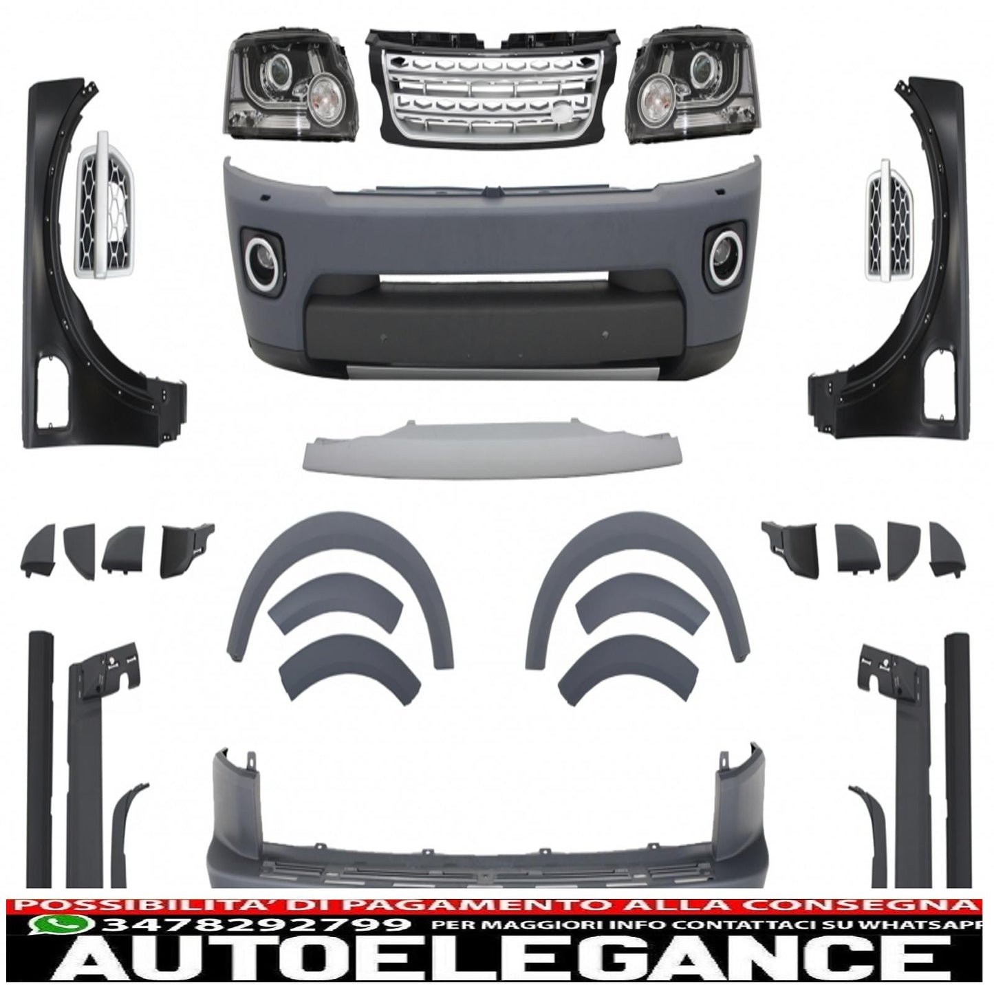 Complete conversion body kit suitable for Land Rover Discovery 3 to Discovery 4 Facelift 