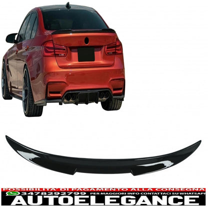 spoiler bagagliaio adatto per bmw serie 3 f30 f80 m3 berlina (2011-2019) pianoforte nero