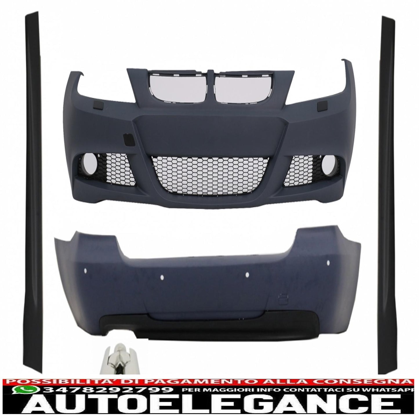 body kit suitable for bmw 3 series e90 (2005-2008) m-technik design with acs-design exhaust tips