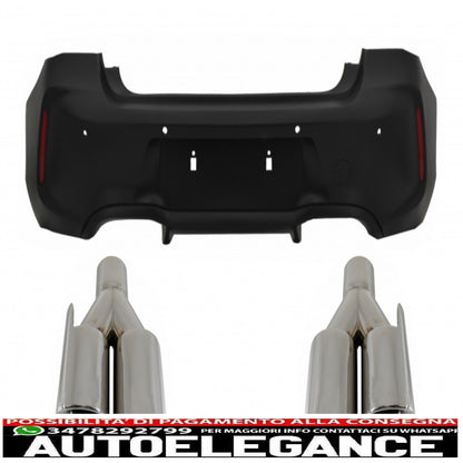 Rear bumper suitable for bmw 1 series f20 f21 lci (2015-06.2019) with quad m2 design exhaust tips 