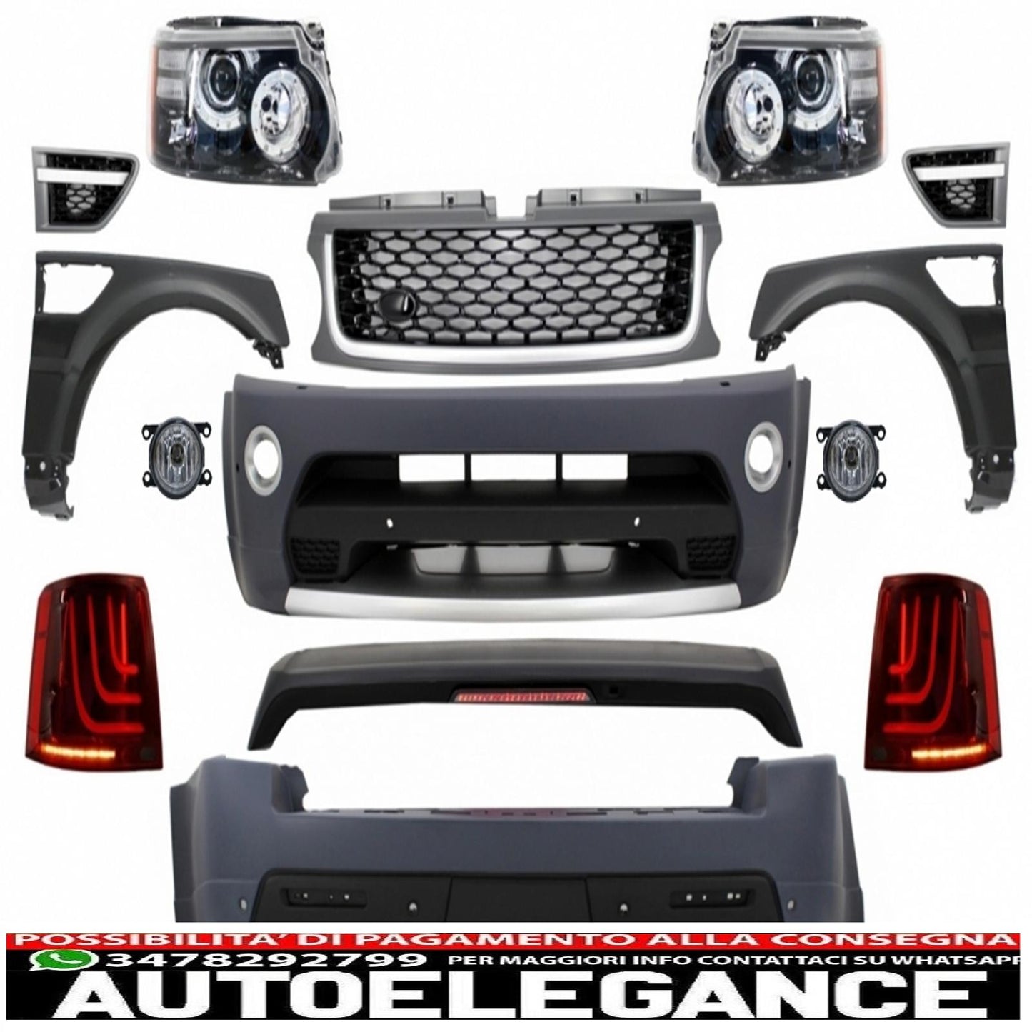complete body kit suitable for land rover sport l320 facelift (2009-2013) glohh autobiography design gl-3 dynamic led rear lights