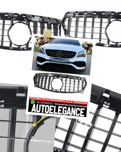 GT Panamericana grille suitable for Mercedes CLA W117 X117 from 16 all black 