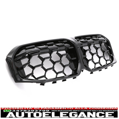Per BMW Serie 3 G20 G21 LCI dal 07/2022 griglia del radiatore nero lucido