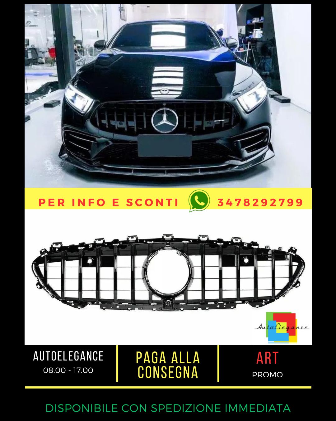 ✨Glossy Black Grille SUITABLE FOR Mercedes CLS Class W257 C257 18+✨