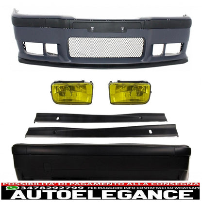 kit carrozzeria completo adatto per bmw serie 3 e36 1992-1998 design m3 con minigonne laterali fendinebbia