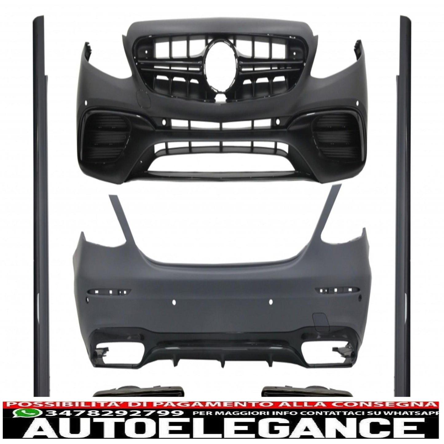 body kit suitable for mercedes e-class w213 (2016-2019) e63 design with black exhaust tips