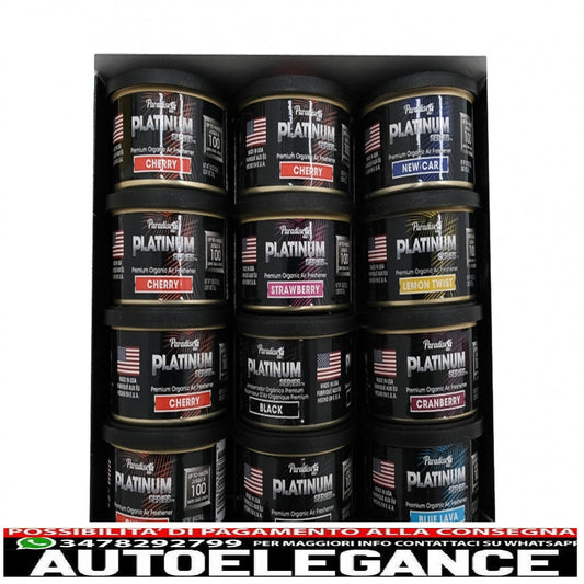 Paradise Air Fresh Deodorante biologico per ambienti serie Platinum 12 lattine assortite