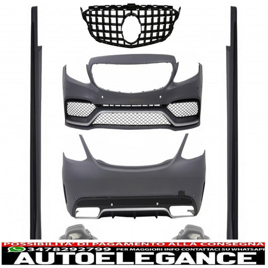 Complete body kit with front grille suitable for mercedes c-class w205 sedan (2014-2018) c63 a-design 