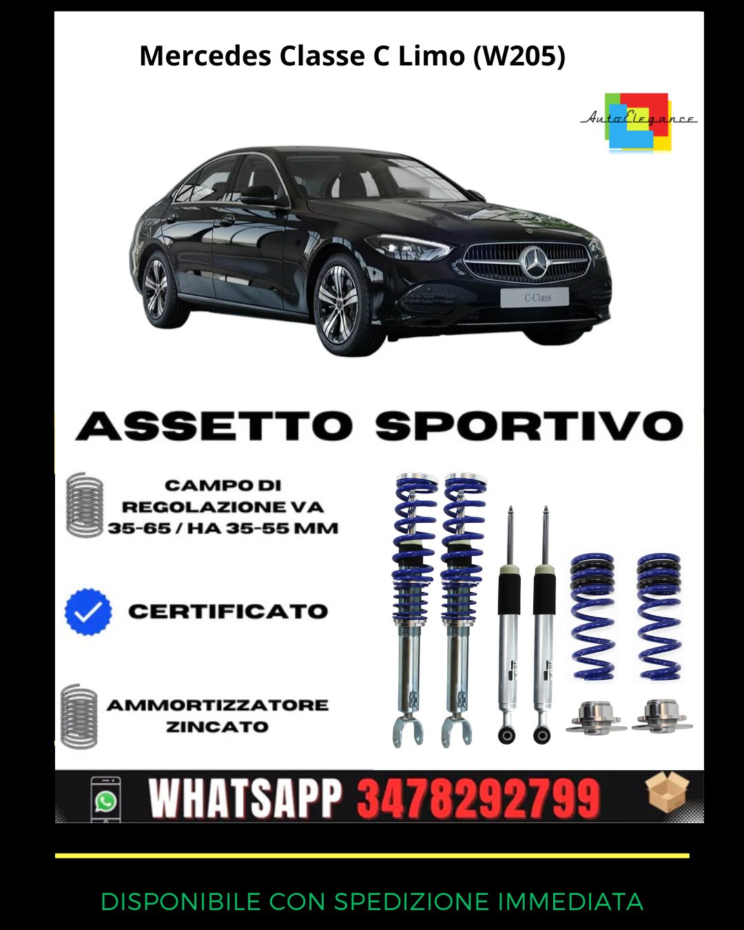 🔥Assetto sportivo ADATTO PER Mercedes Classe C Limo (W205)🔥