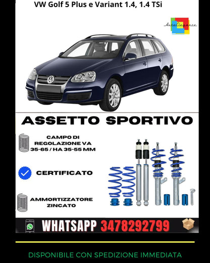 🔥Assetto sportivo ADATTO PER VW Golf 5 Plus e Variant 1.4, 1.4 TSi🔥