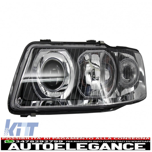 adatto per audi a3 8l (2000-2003) ricambio faro lato sinistro fondo cromato 8l00941003k 8l0941003af AUTOELEGANCERICAMBI