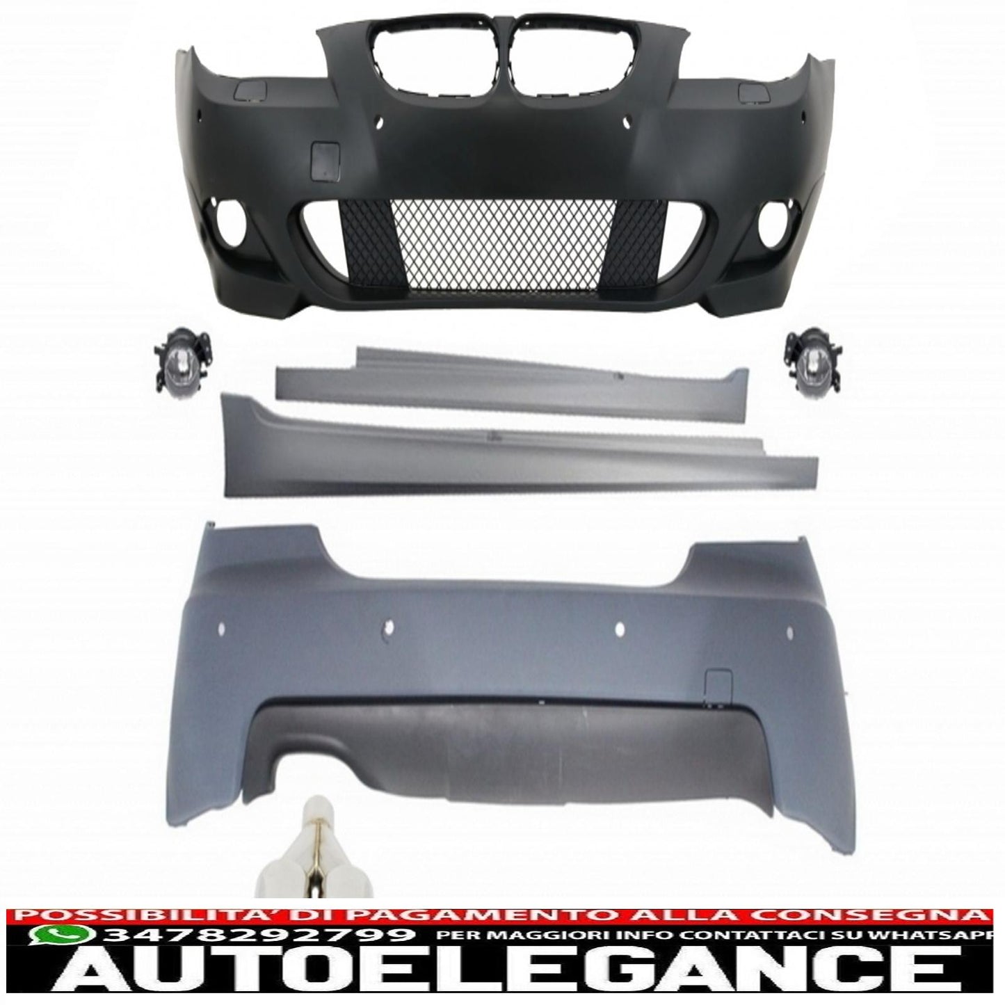 m-technik body kit suitable for bmw e60 5 series (2003-2007) with 24mm pdc + m-power exhaust tips left 