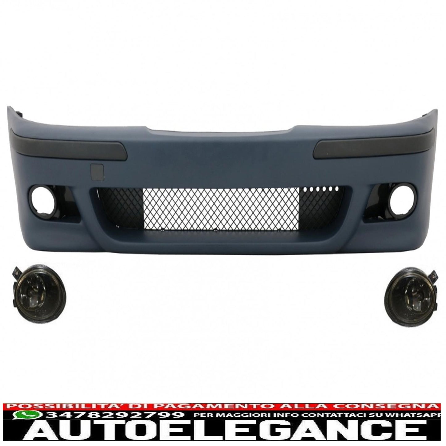 paraurti anteriore adatto per bmw serie 5 e39 (1995-2003) con fendinebbia lente fumé m5 look