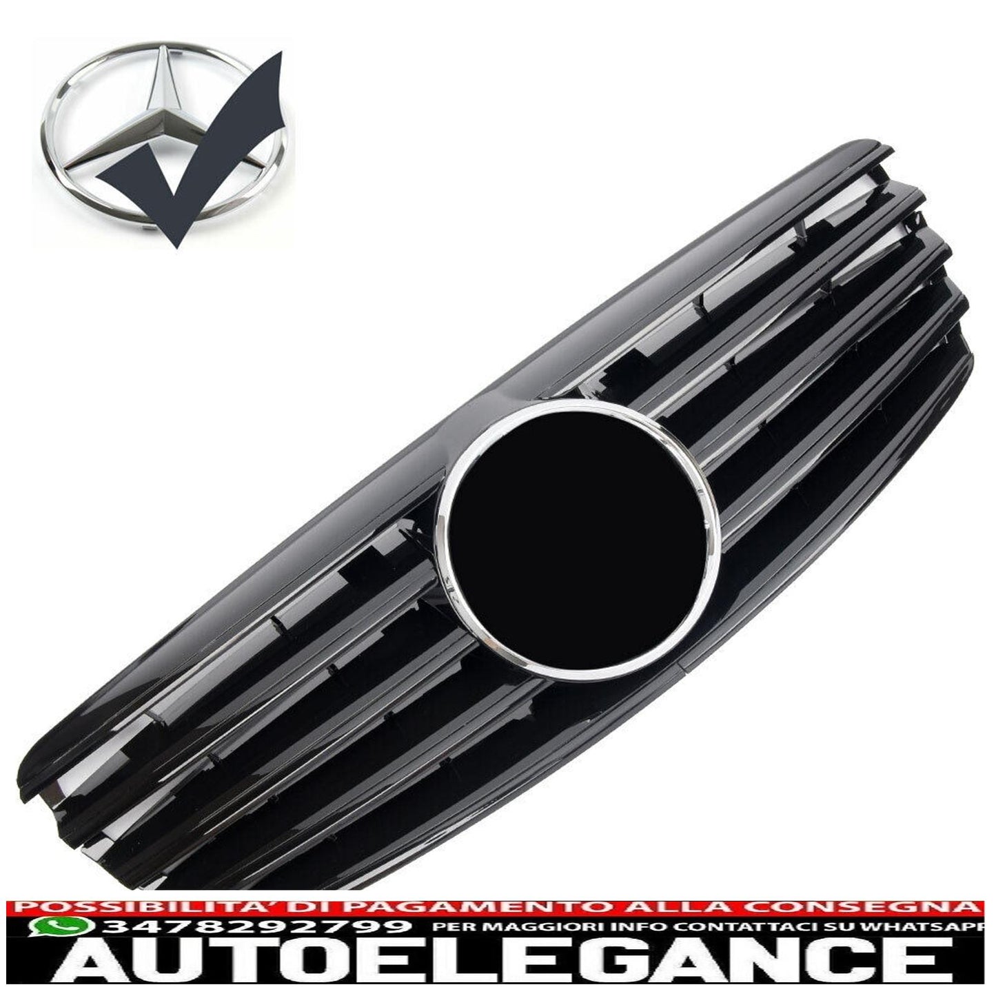 griglia sport griglia radiatore adatto per mercedes w211 s211 e 2002-2006 nero lucido-mostra il titolo originaletesto originalegrill sport kühlergrill passt für mercedes w211 s211 e 2002-2006 glanz schwarz