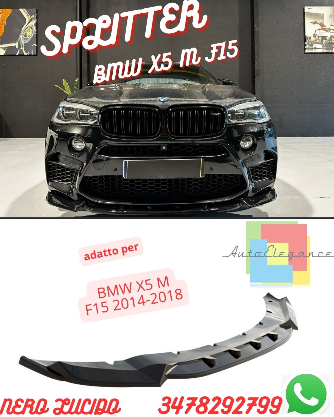 SPLITTER ADATTO PER ✨ ✨ BMW X5 M F15 2014-2018 ✨ ✨