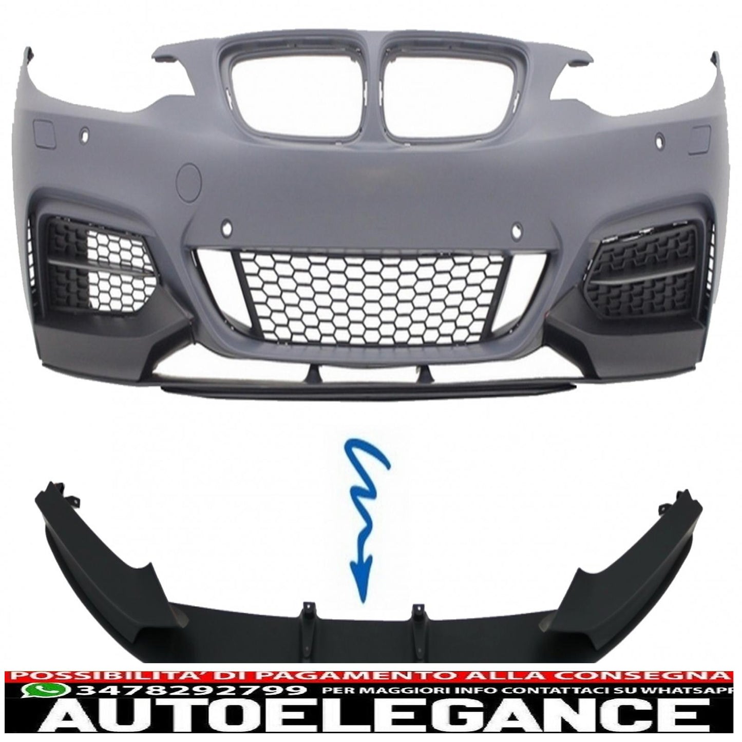 Front bumper spoiler lip suitable for bmw 2 series f22/f23 (2013-) coupe cabrio m-performance design