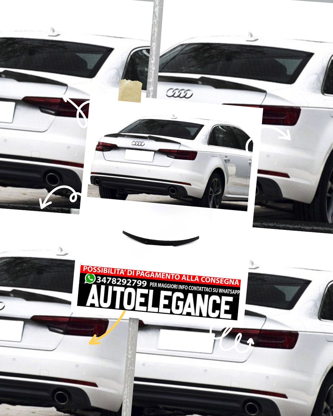 SPOILER adatto per Audi A4 B9 2015+ Sedan