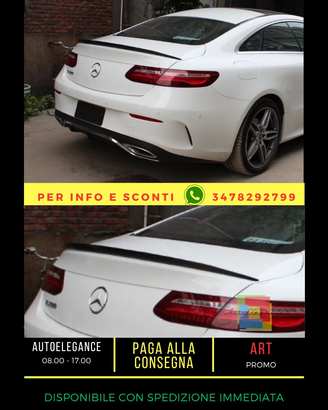 ✨SPOILER NERO LUCIDO ADATTO PER Mercedes E class C238 Coupe 2017+✨