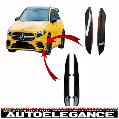 kit alette paraurti anteriore alette laterali adatto a mercedes classe a w177 v177 (04.2018-up) a35 design black edition