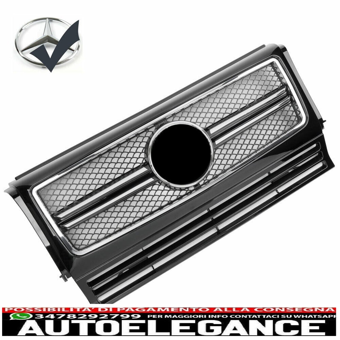 griglia sport griglia radiatore adatto per mercedes w463 g 1990-2018 nero cromo ottico-mostra il titolo originaletesto originalegrill sport kühlergrill passt für mercedes w463 g 1990-2018 schwarz chrom optik