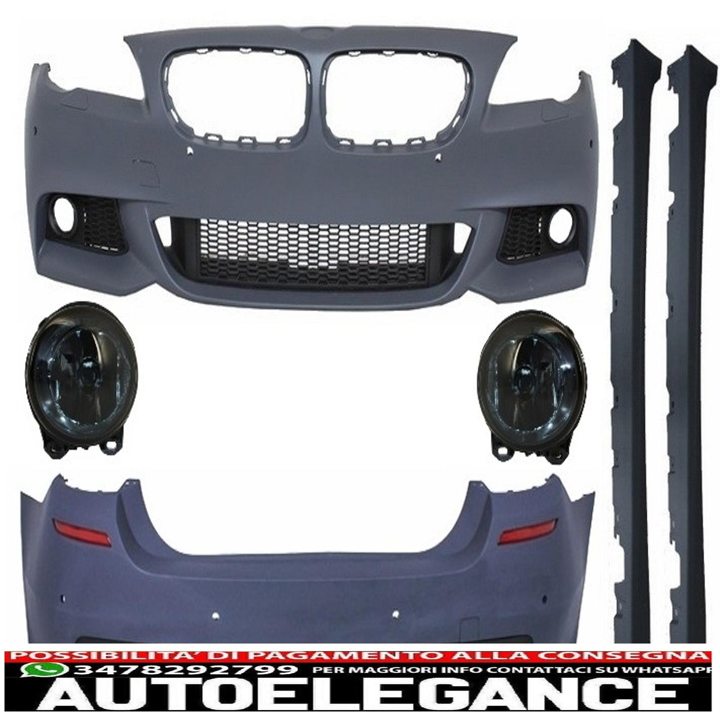 complete body kit with smoked fog lamps suitable for bmw f11 (2010-2014) m design black