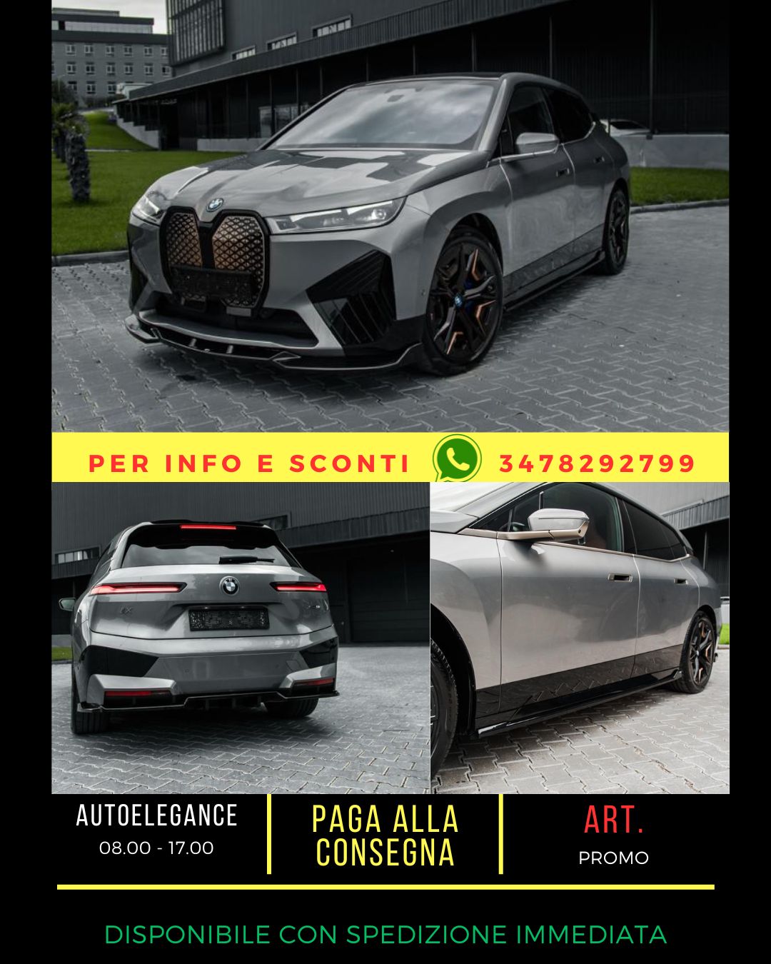 🔥Bodykit BMW iX M-Pack i20 2021+ splitter sottominigonne+spoiler+posteriore🔥