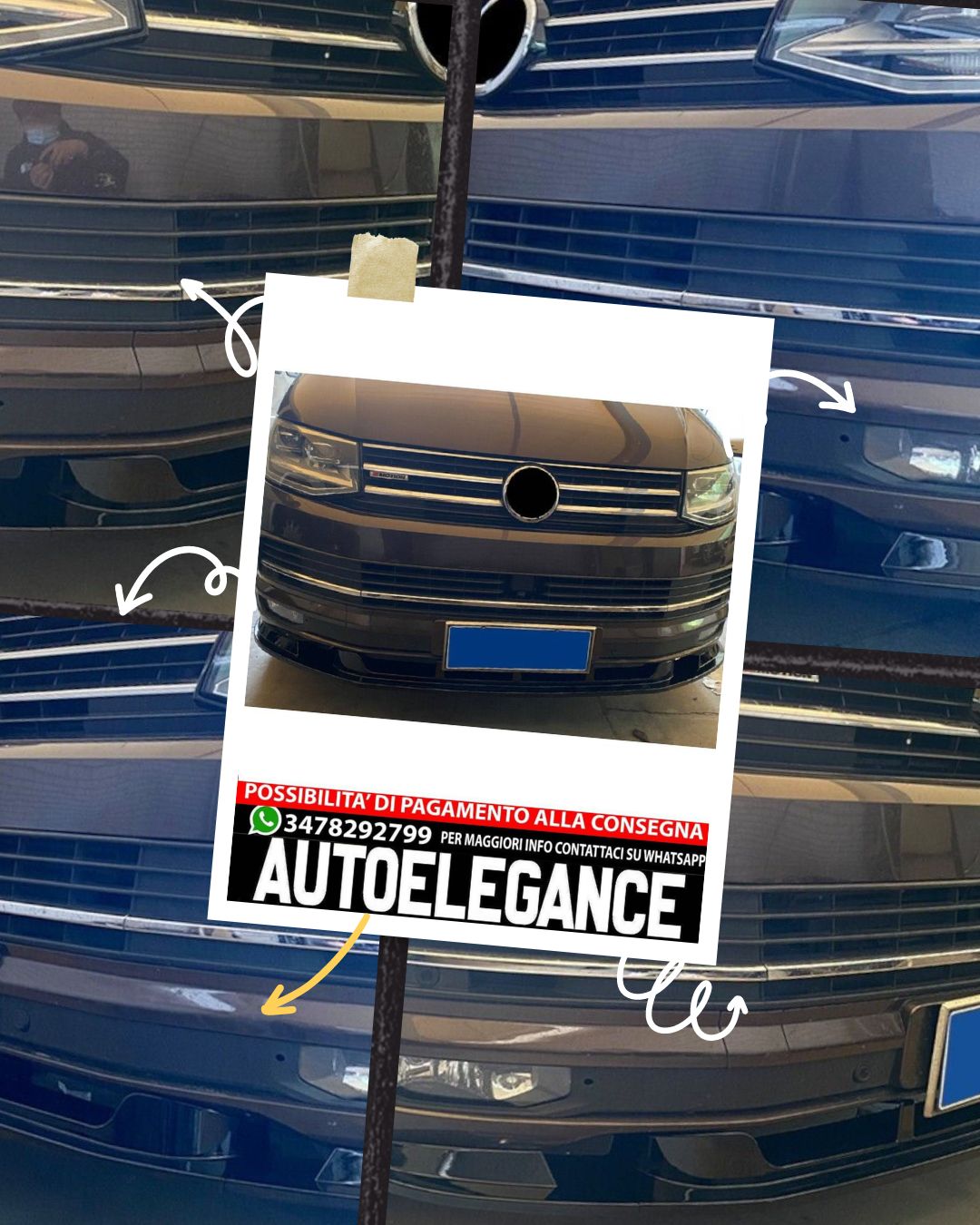 SPOILER adatto per VW T6 TRANSPORTER 2015 +