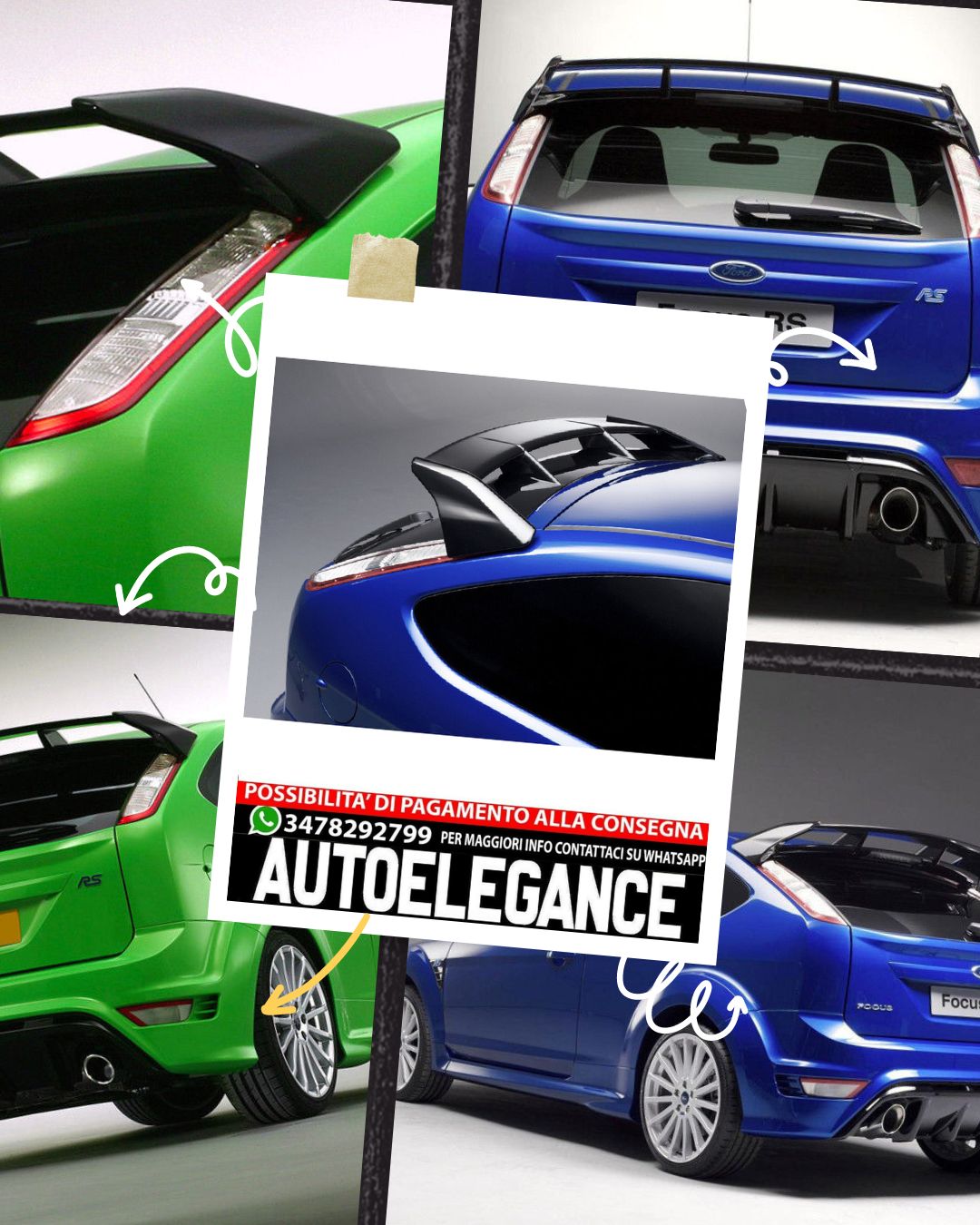 SPOILER STYLE RS ADATTO PER FORD FOCUS 2