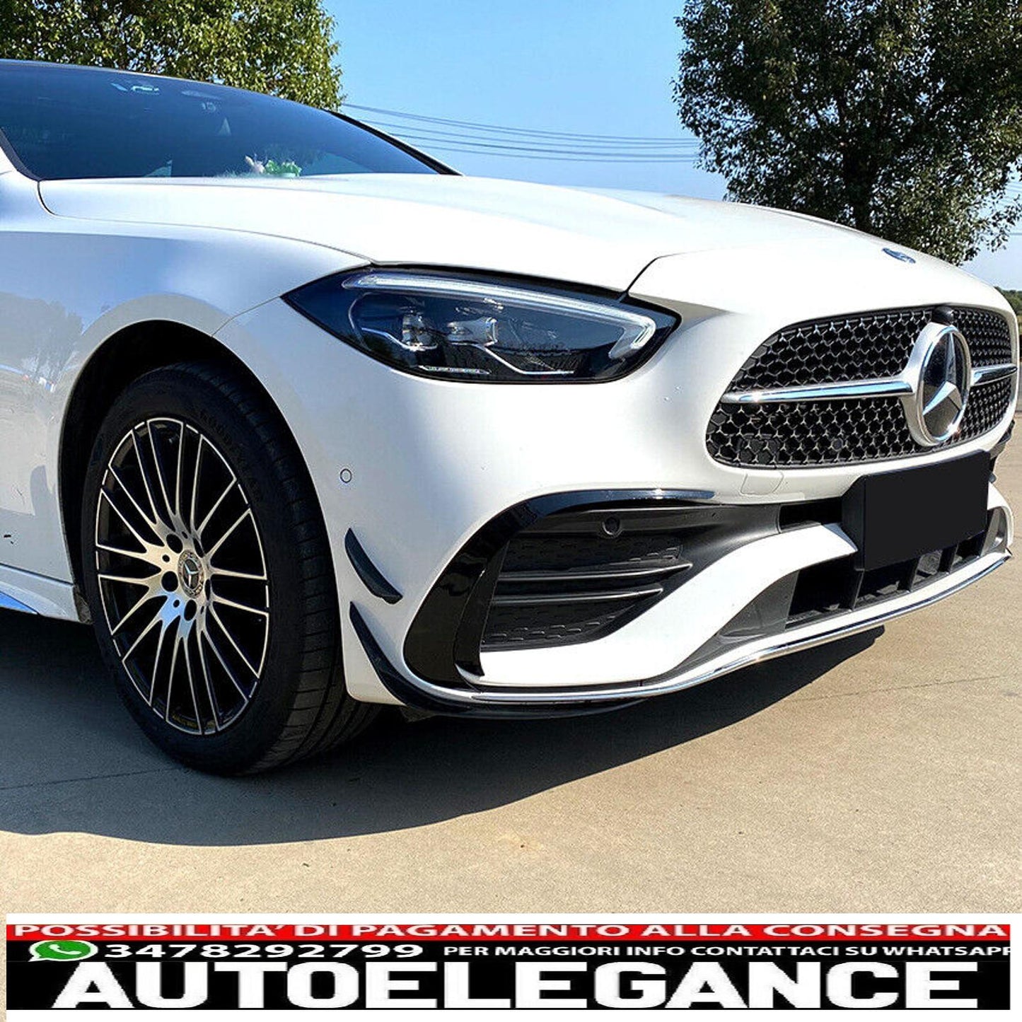 adatto per mercedes w206 s206 c amg line anteriore aero flaps pacchetto spoiler-mostra il titolo originaletesto originalepasst für mercedes w206 s206 c amg line front aero flaps spoiler paket AUTOELEGANCERICAMBI