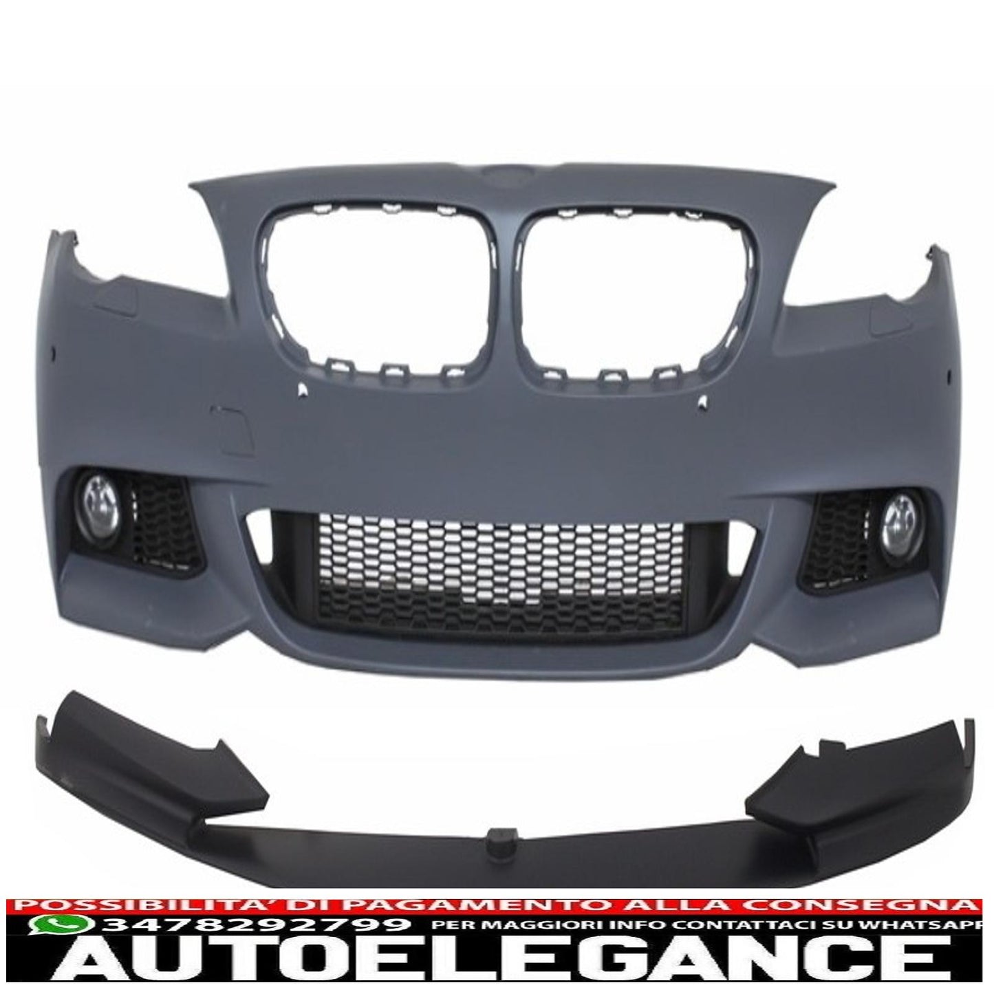 paraurti anteriore adatto per bmw serie 5 f10 f11 (2011-2014) con labbro di estensione design m-performance