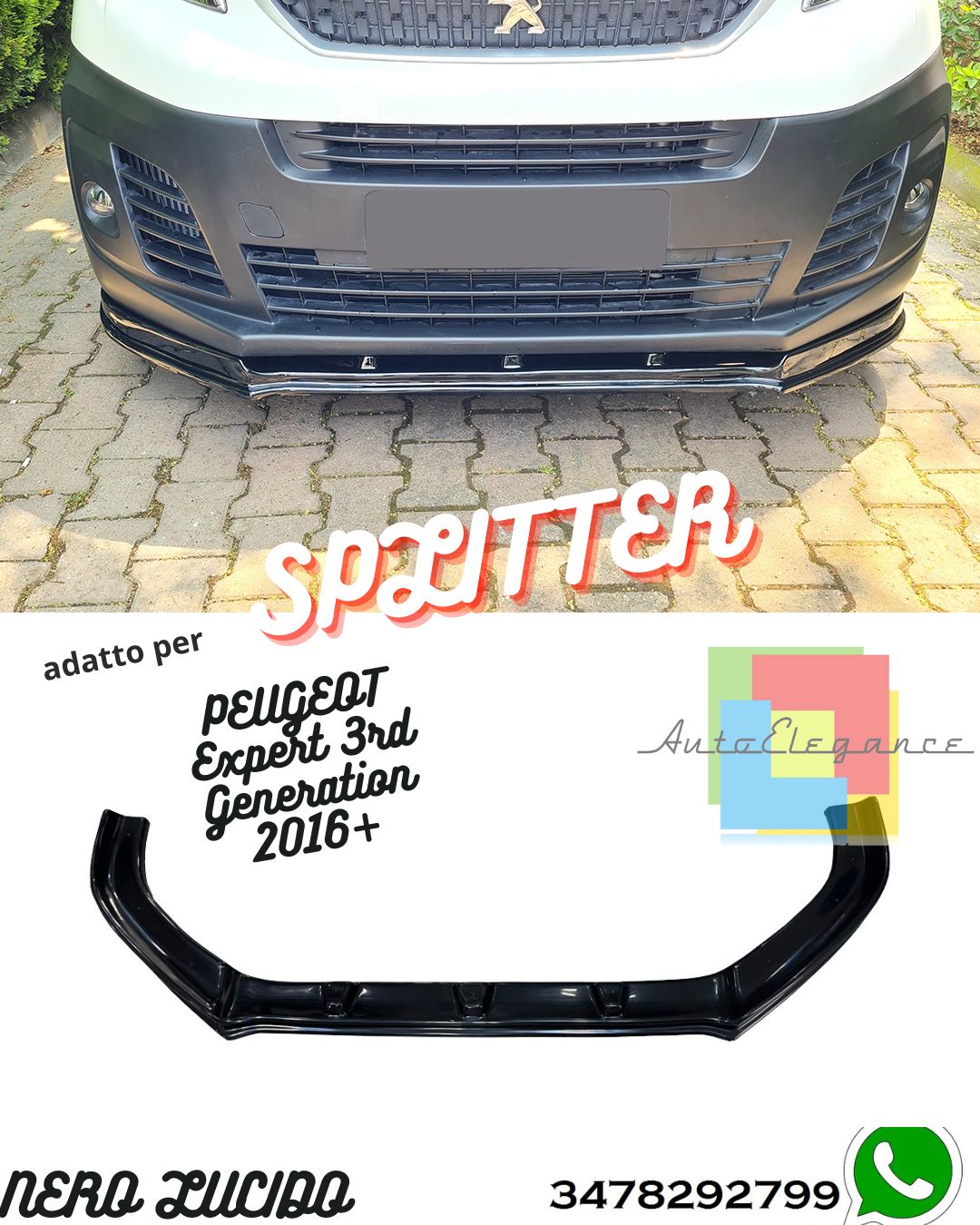 Front Splitter PEUGEOT Expert 3rd Generation 2016+ With TÜV ABE 