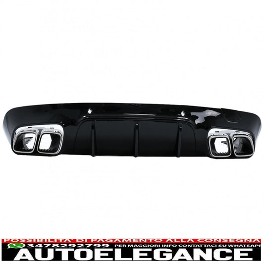 Rear diffuser with chrome exhaust tips suitable for mercedes cls class c257 sport line (2018-up) design cls63 