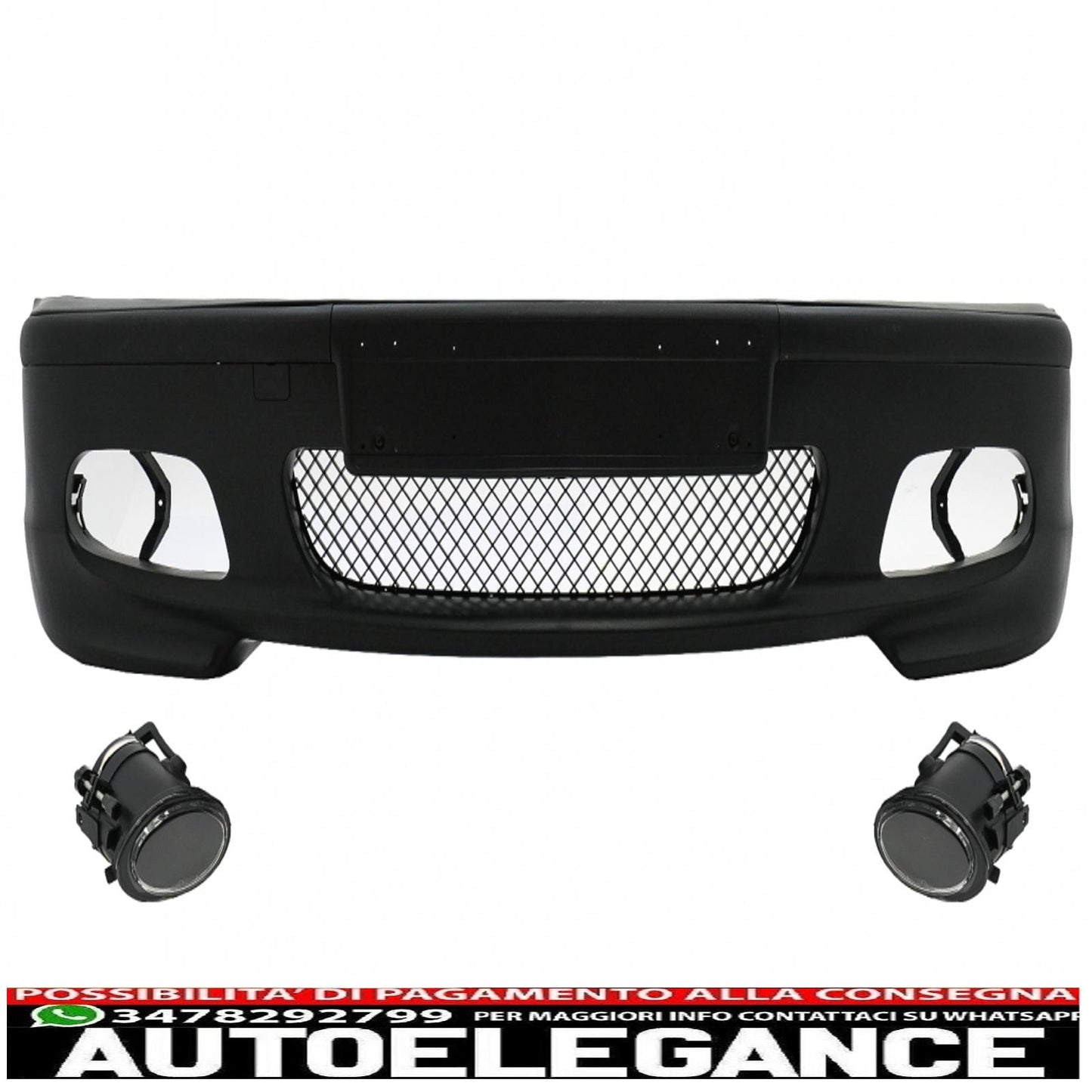 front bumper suitable for bmw 3 series e46 coupe cabrio (1999-2007) m-tech m-technik m-sport ii design