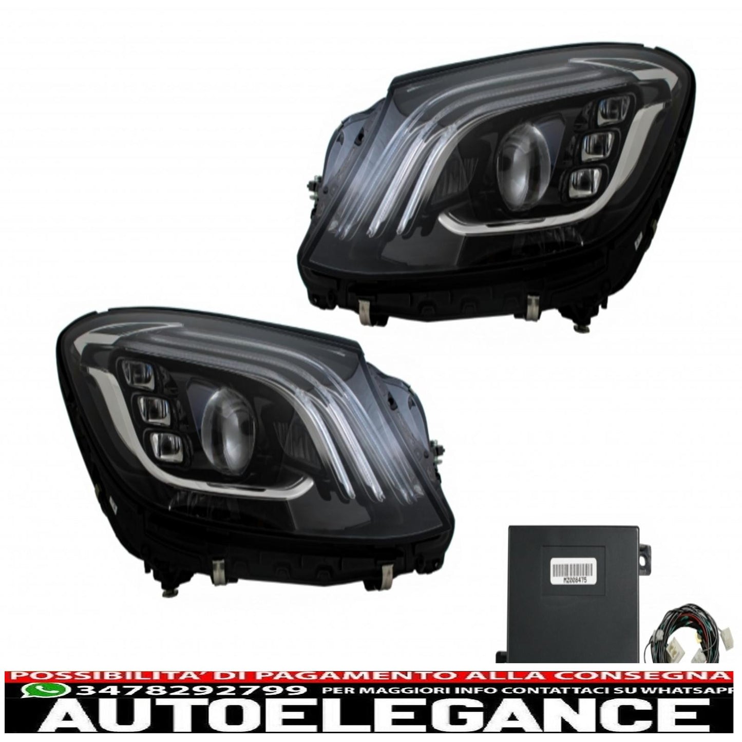 full led headlights suitable for mercedes s class w222 facelift oem look with adapter module