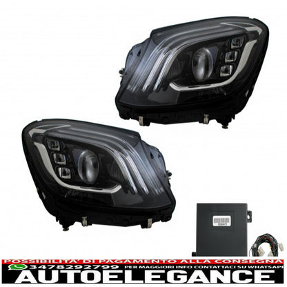 full led headlights suitable for mercedes s class w222 facelift oem look with adapter module